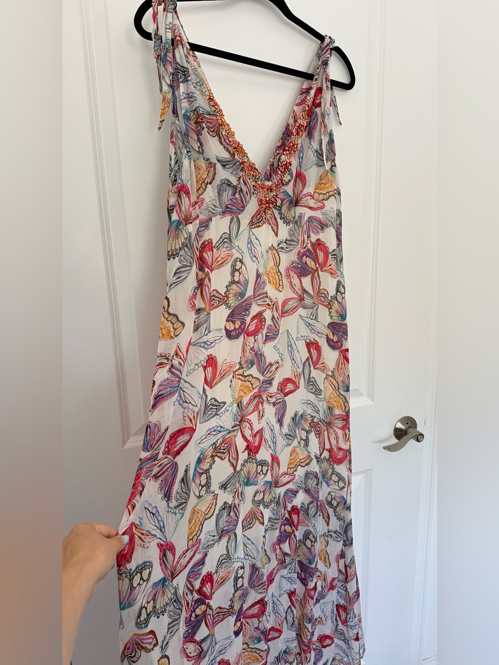 Hale Bob Watercolor Butterfly Maxi Dress XL